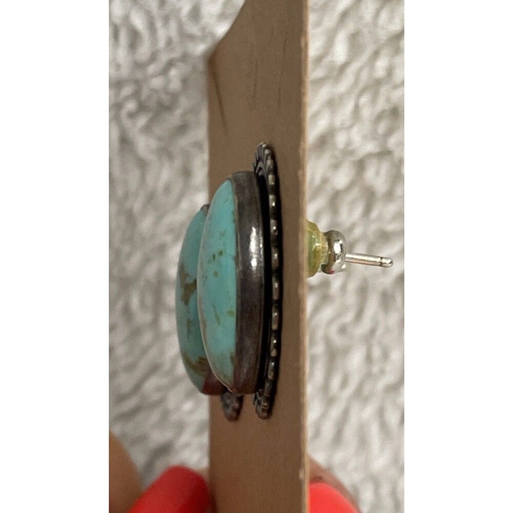 Quac Turquoise Sterling Silver Earrings - Picture 2 of 7